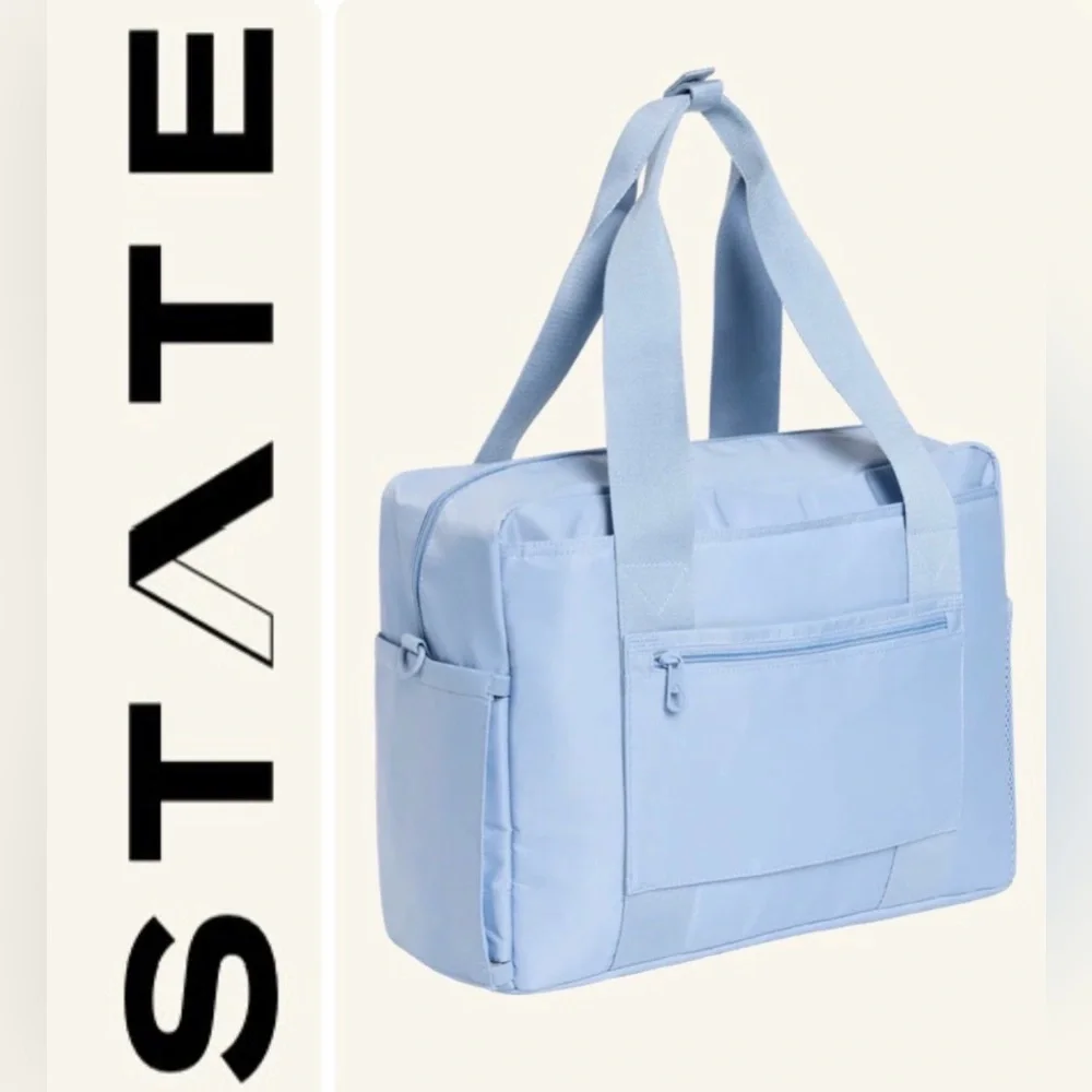 STATE Jordan diaper tote- ice blue $198